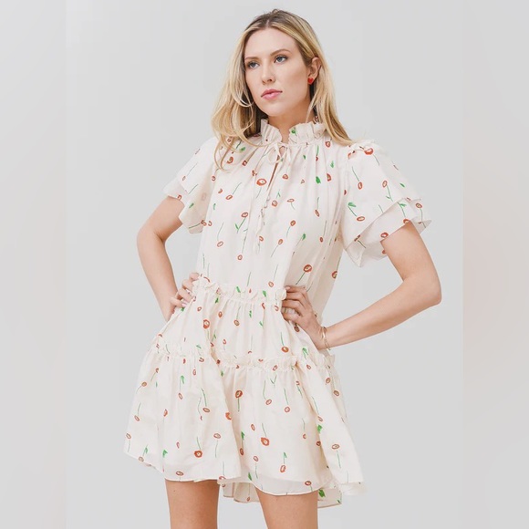 New Hunter Bell Merritt Dress Abstract Floral - Picture 6 of 10